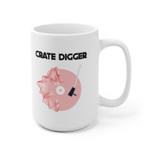 Load image into Gallery viewer, White Ceramic Mug - Crate Digger - Neon Bouncing Record